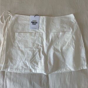 Princess Polly Cream Wrap Skort